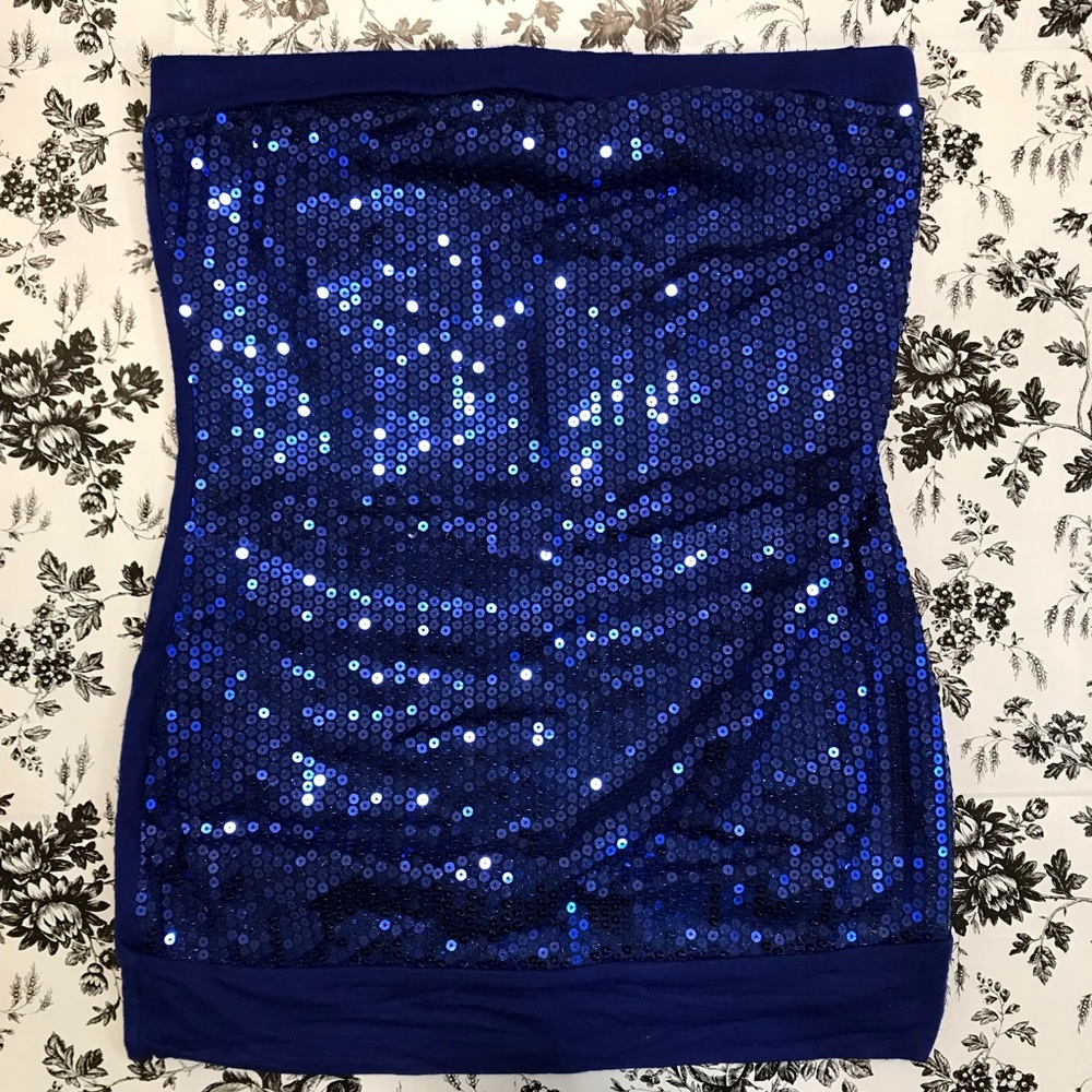 Royal Blue Sequin Tube Top